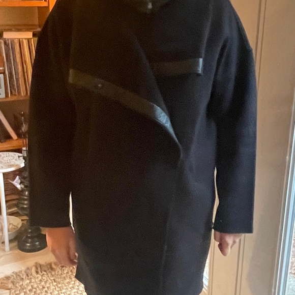 Black Eileen Fisher Wool Coat - Picture 6 of 12